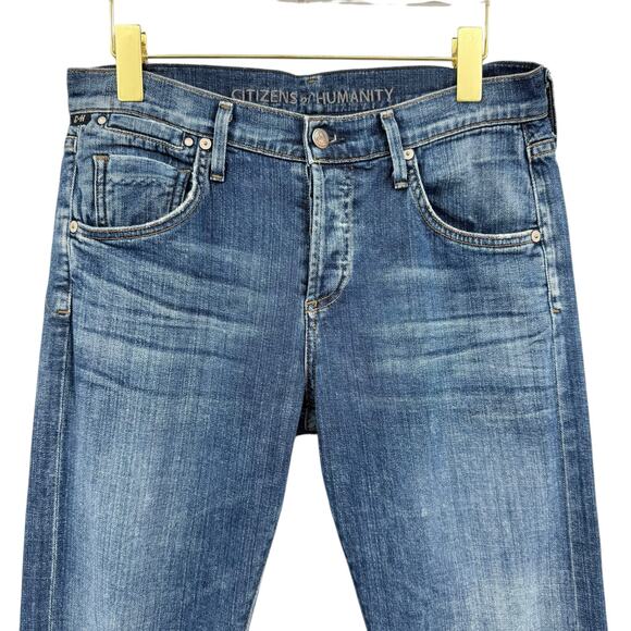 Citizens of Humanity Casual Straight Leg Distressed Button Fly Jeans - Picture 3 of 9